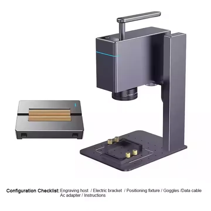 new HM only1.9kg Laser Full Automatic Portable Mini Desktop Fiber Laser Marking Machine Handheld Model only1.9kg