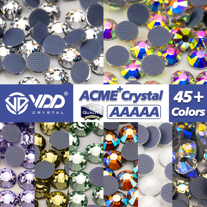 

VDD Multi-color AAAAA Top Quality Glass Hot Fix Rhinestones Crystal AB Iron On Flatback Glitter Strass Stones For Fabric Garment