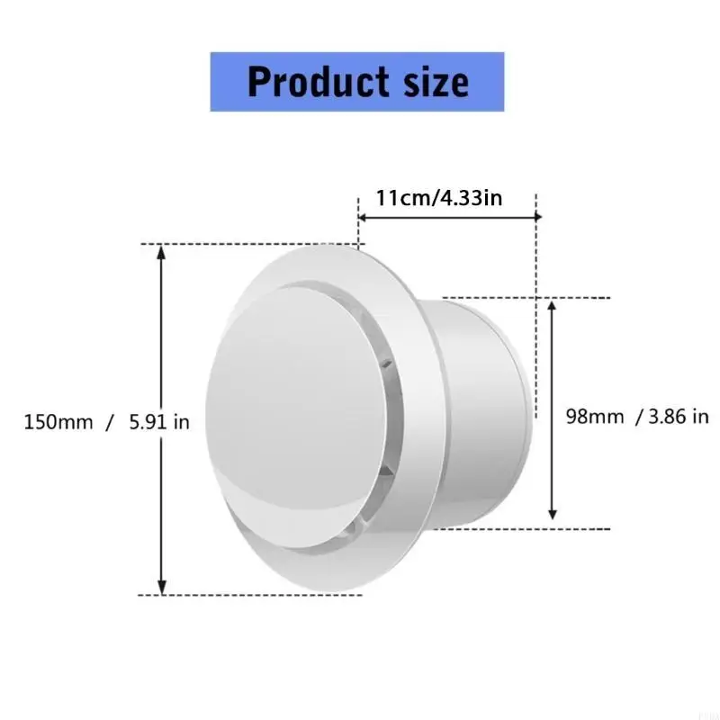 P8DA Low Noise Ventilation Fan Window Ceiling Wall Mounted Vent Fan Reversible Exhaust with Remote Control Easy to Use