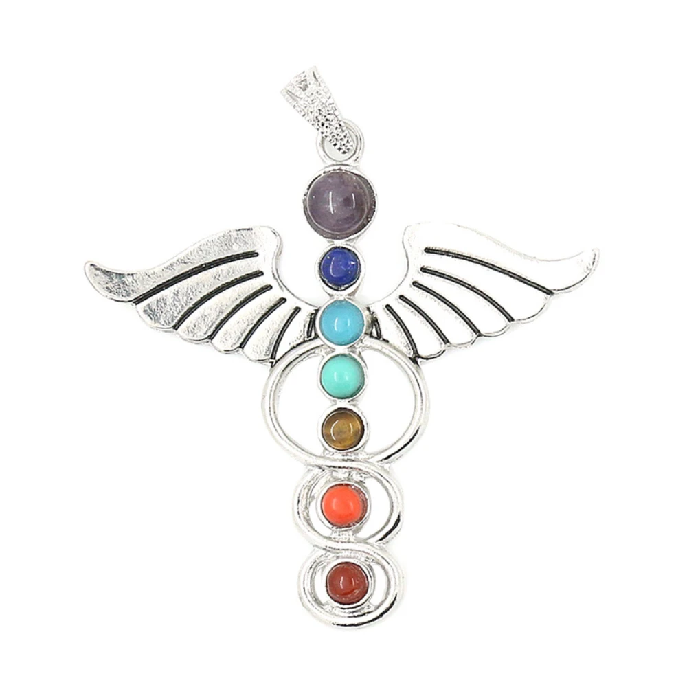 Sucio Miau miau Marty Fielding Colgante de piedras preciosas de 7 Chakras Cho Ku Rei, símbolo de luna,  alas de Ángel, equilibrio de energía, Yoga, meditación, Reiki, collar  curativo, joyería _ - AliExpress Mobile