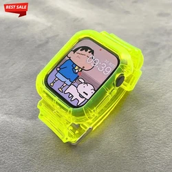 Clear Plastic Strap with Transparent Protective Case - 38 40 41MM (TRY)