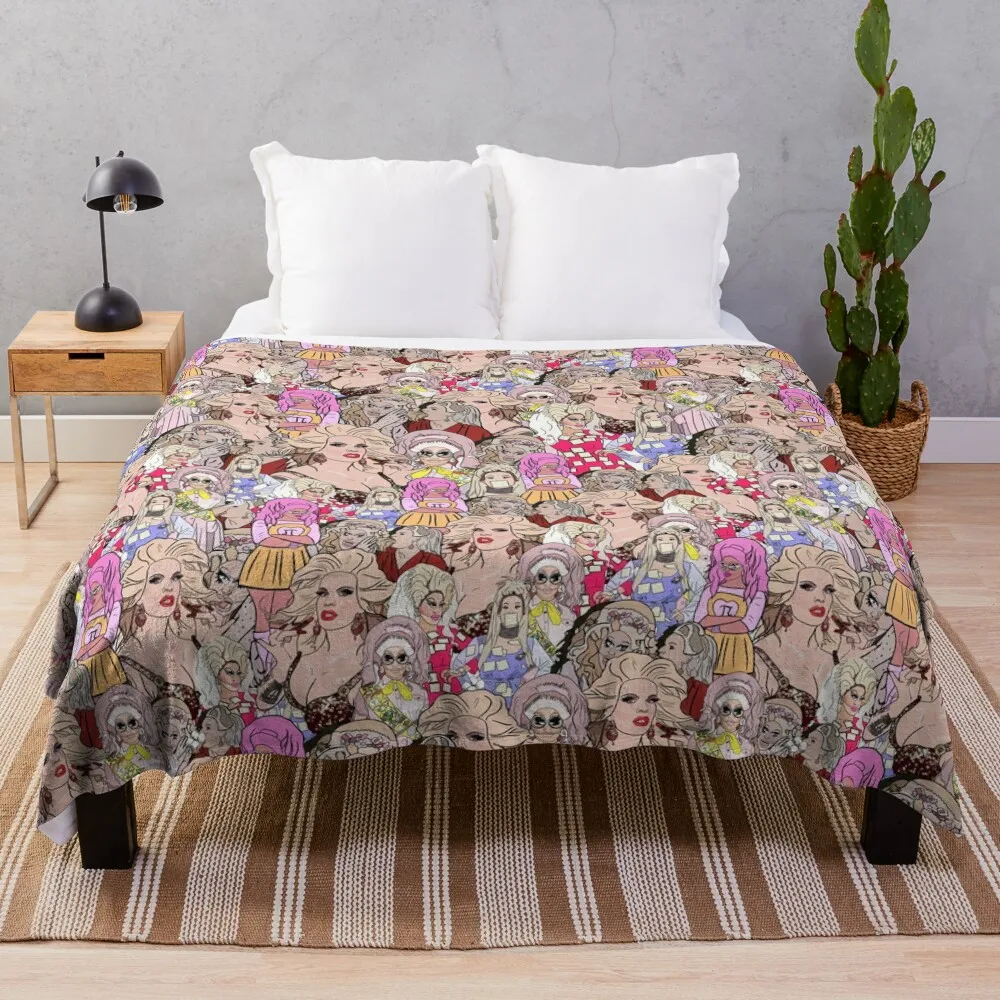 

Katya and trixie pattern Throw Blanket Picnic Blanket Fashion Sofa Blankets Designer Blankets Blankets Sofas Of Decoration