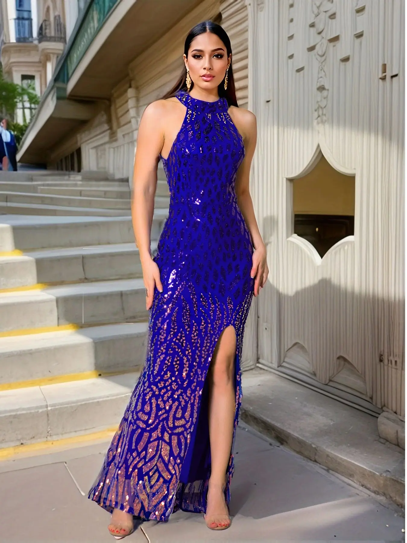 Sexy Backless Shiny Sequined Evening Maxi Party Gown Front Slit Slim Fit Sleeveless Prom Long Graduation Night Out Dress - AliExpress 200000345 Sexy Backless Shiny Sequined Evening Maxi Party Gown Front Slit Slim Fit Sleeveless Prom Long Graduation Night Out Dress - AliExpress 200000345