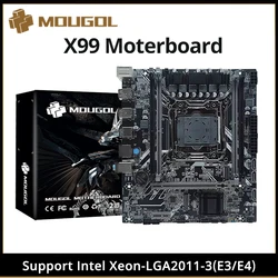MOUGOL New X99 Gaming Motherboard USB3.0 Supports M.2 NVME SSD Dual Channel DDR4 ECC Memory LGA2011-3 for Desktop Computer Combo