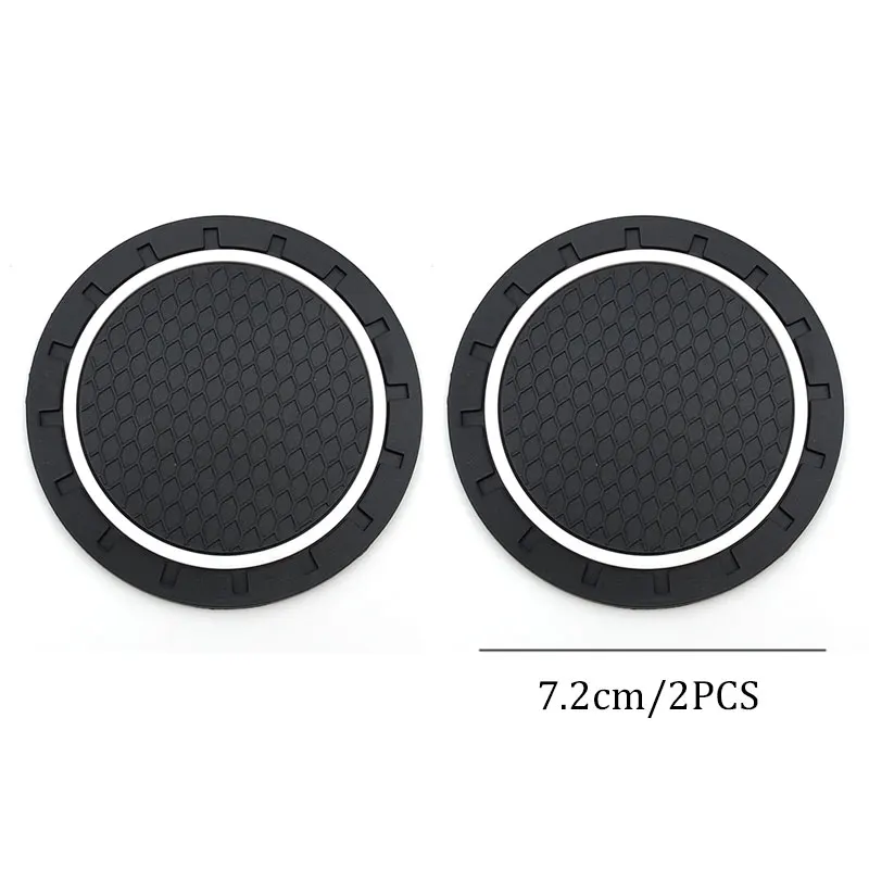 2PCS/LOT 7.2CM Universal PVC non-slip mat car coaster water cup slot car decoration interior accessories stickers auto styling