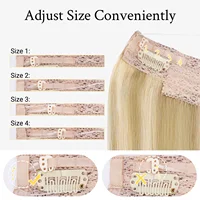 Fil dans les Extensions de cheveux cheveux humains ligne de poisson droite Extensions de cheveux de Fusion naturelle avec Clips Extensions de cheveux de trame pour les femmes 3