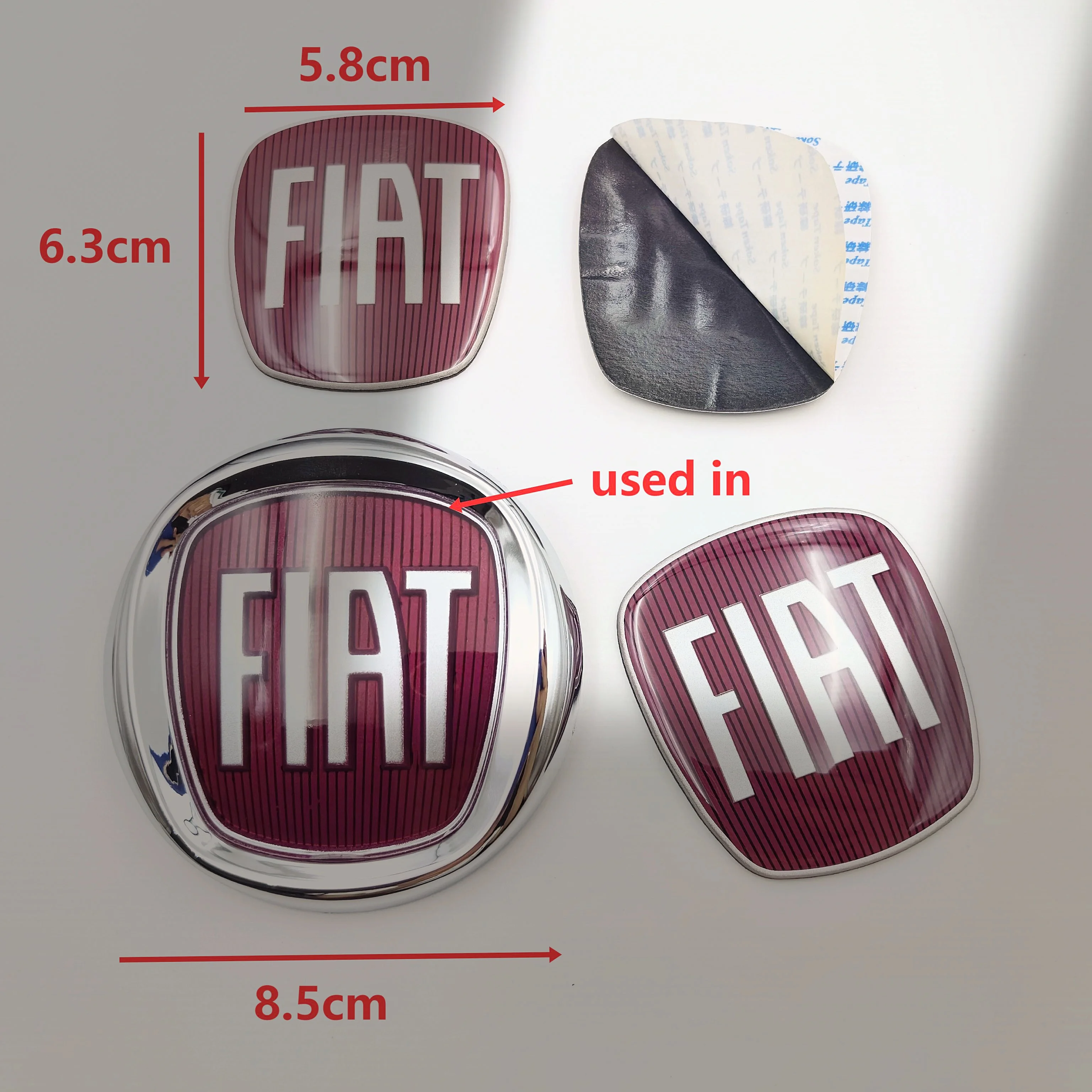 피아트 자동차 프론트 후드 엠블럼 보닛 배지 리어 트렁크 배지 64/85mm 자동차 프론트 후드 로고 스티커 디자인, 리어 트렁크 배지 액세서리