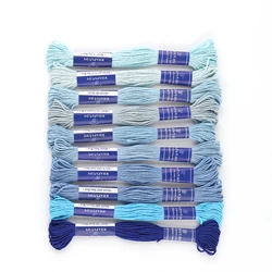 Premium Egyptian Cotton Embroidery Floss - 6 Strand, 8 Meters, Double Mercerized and Singed for Superior Cross Stitch and Sewing (Blues 418)