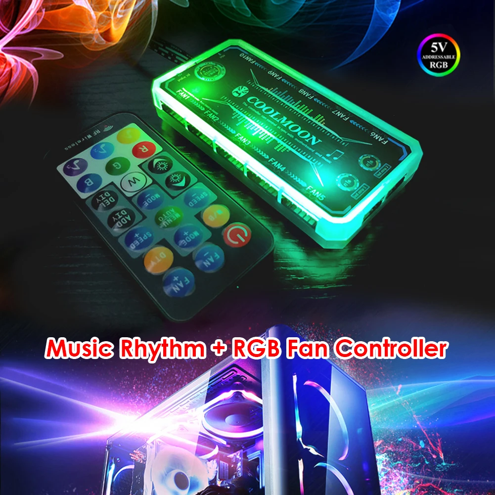 RGB LED Fan Controller for PC Computer Case Cooling