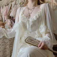 Vintage femme Court Style mince Tulle Robe/chemise de nuit dames princesse chemises de nuit conte de fées pyjamas vêtements de nuit vêtements pour femmes 1