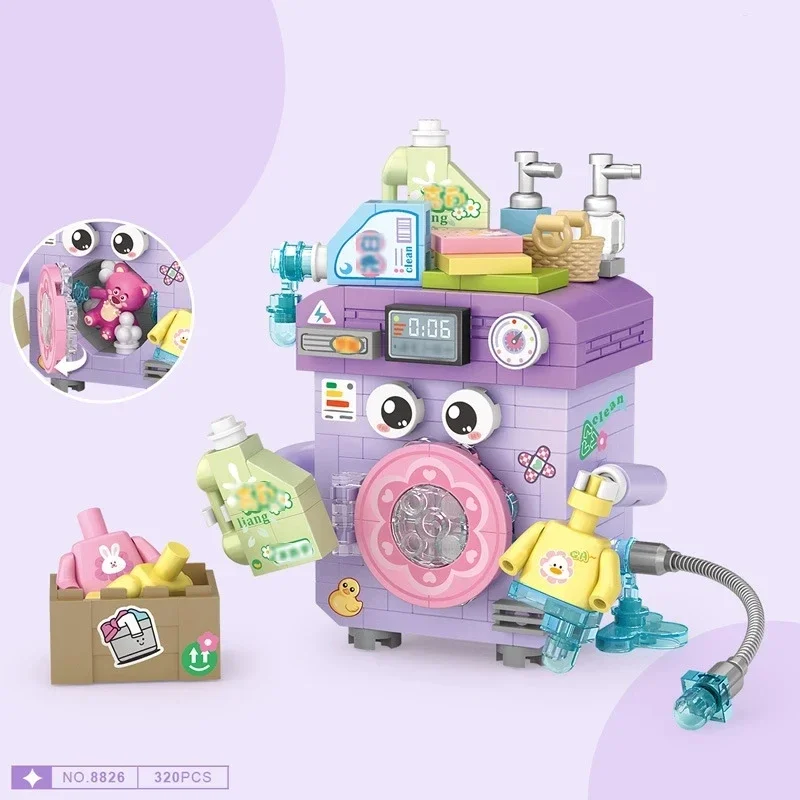 Compact DIY Toaster TV Set Brick Puzzle Toy