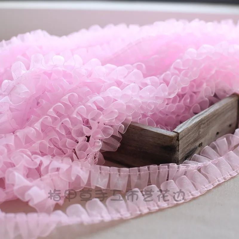 40meters 3cm Wide Pleated Fold Chiffon Tulle Lace Ribbon Trim Sewing DIY  Crafts Doll Dress Wedding Garment Dress Accessories - AliExpress