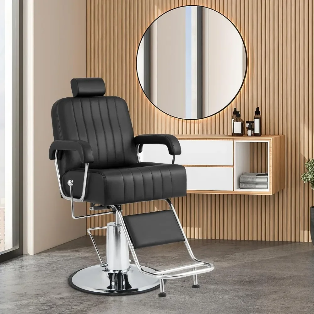 Barber Chair,Reclining Salon Chairs for Hairdressers,Multi-Purpose Salon Chairs with Heavy Duty Steel Frame,Shampoo Salon Chair