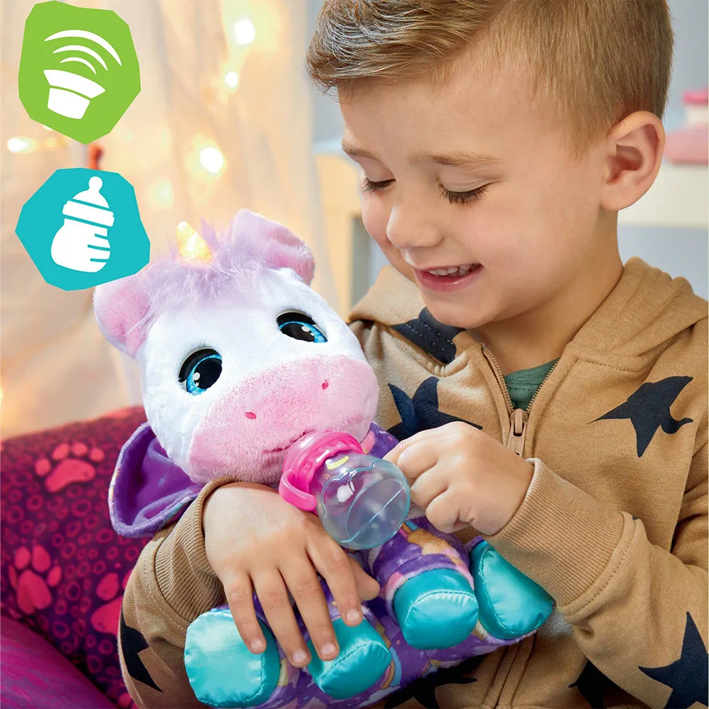 Original FurReal Sweet Jammiecorn Unicorn Interactive Plush Toy Light Up Toy with 30+ Sounds and Reactions Unicorn Soft Cute Toy 5