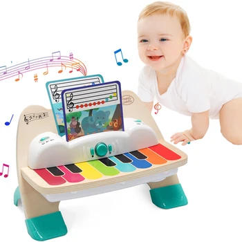 Piano tactile en bois avec insert lumineux et musical, jouets éducatifs pour bébé de 12 mois