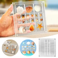 Acrylic Seashell Storage Box Multi Grid Large Size Seashell Bead Nail Jewelry Small Items Collection Display Box For  Home Use 1