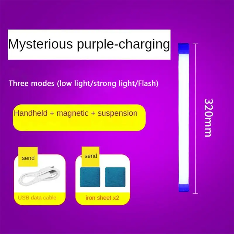 Colorful Tube Light RGB Light 17cm/52cm USB Night Blue Stick Room LampHandheld Hanging Fill Photo