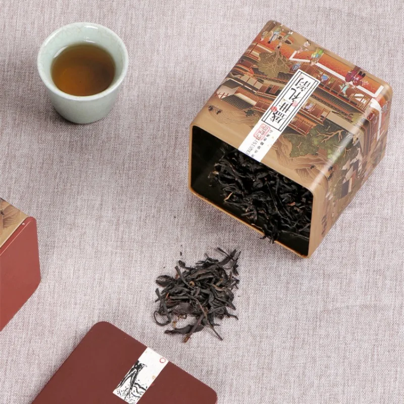 Tea Packagings Box Empty Square Tinplate Containers Portable Airtights Canister Tea Leaf Organizers Gift