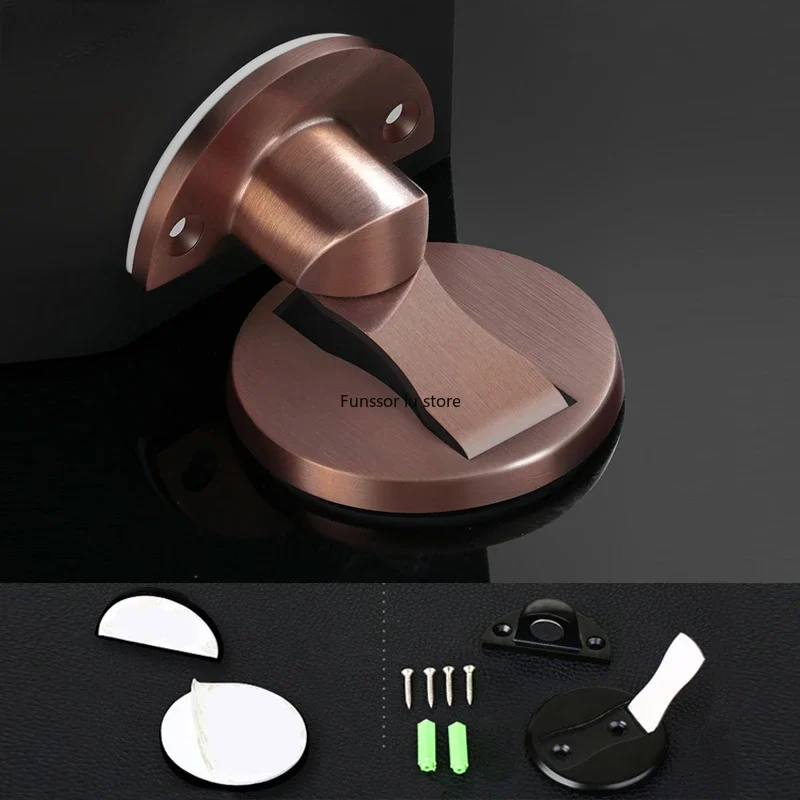 Magnet Door Stops 1pc Magnetic Door Stopper Non-punch Six Colors Available Holder Hidden Doorstop Furniture Hardware