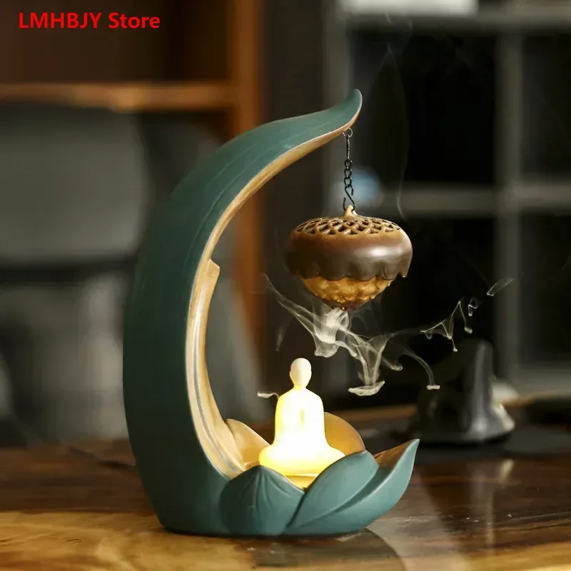 

LMHBJY Exquisite Hanging Furnace Reflux Incense Burner Decorative Ceramic Creative Plate Incense Burner Zen Ornaments