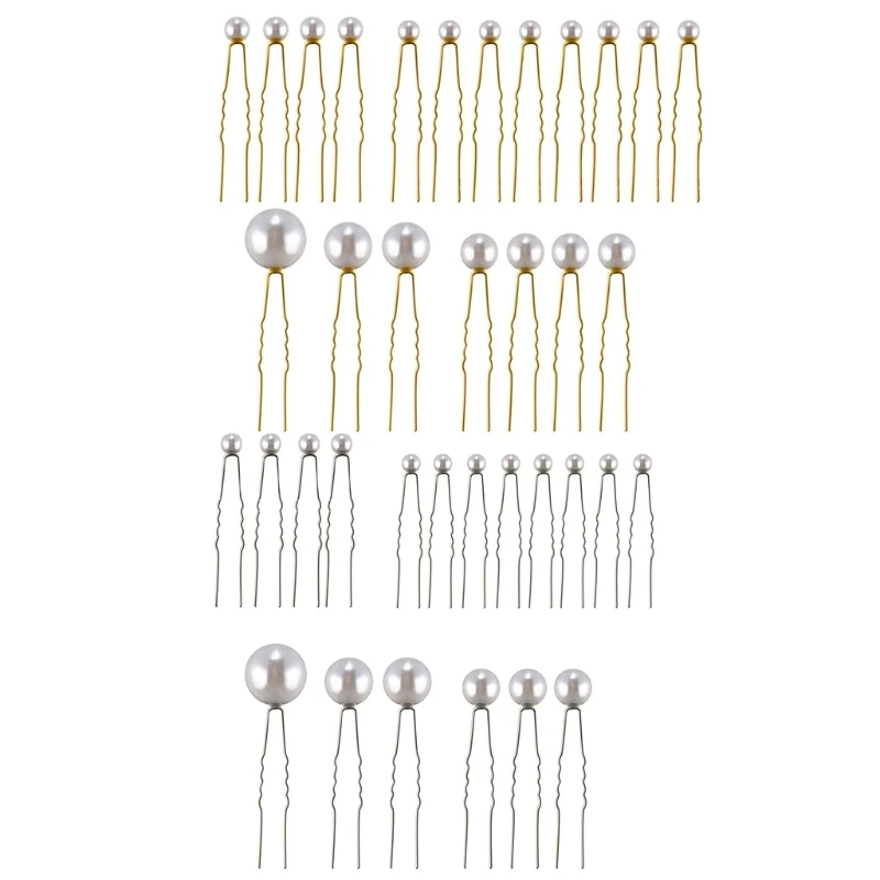 

634C Pearl Decor Hair Sticks U-Shaped Large Hairpin for Hair Tools Supplies