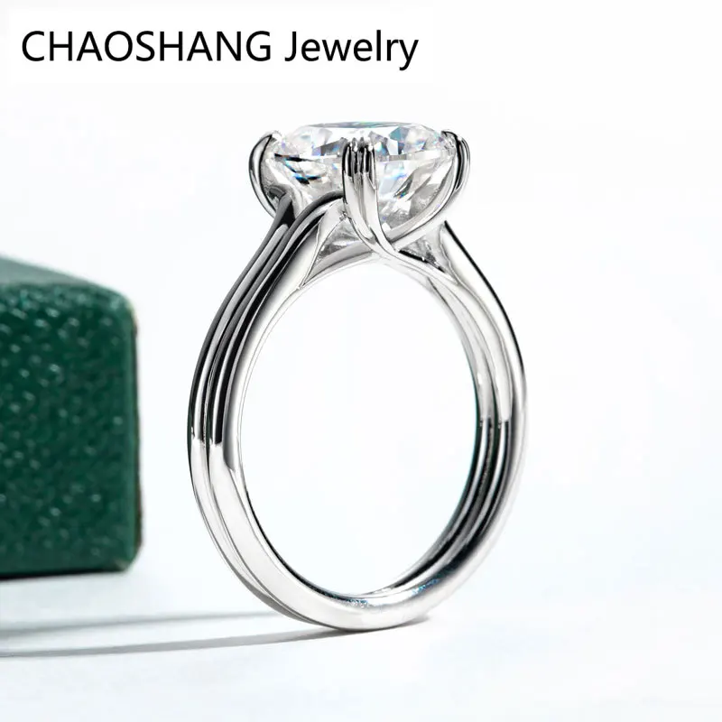 4.0ct Cushion Cut Moissanite Engagement Rings For Women VVS1 D Color Solid 925 Sterling Silver Anniversary Fine Jewelry