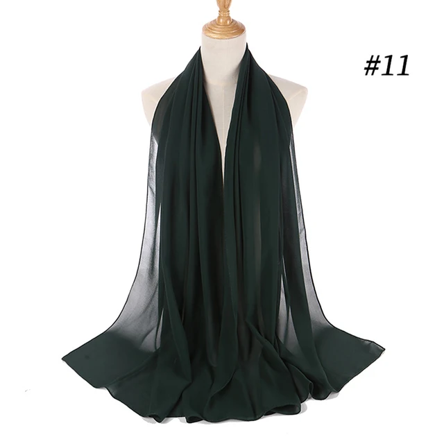 Musulman en mousseline de soie Hijab femmes bulle en mousseline de soie écharpe pour femmes dames voile musulman Islam couleur unie malaisie Musulman Wrap foulards