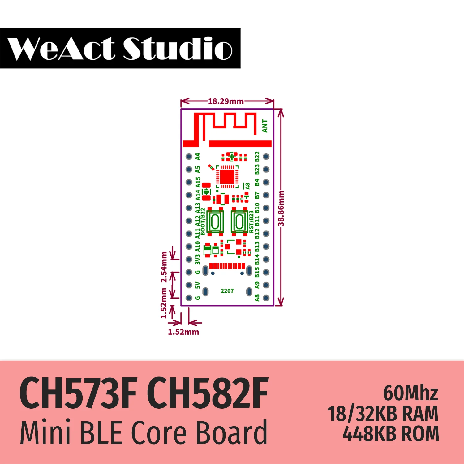 WeAct ھ , WCH BLE 4.2, 5.0 RISC-V, CH573F, CH582F