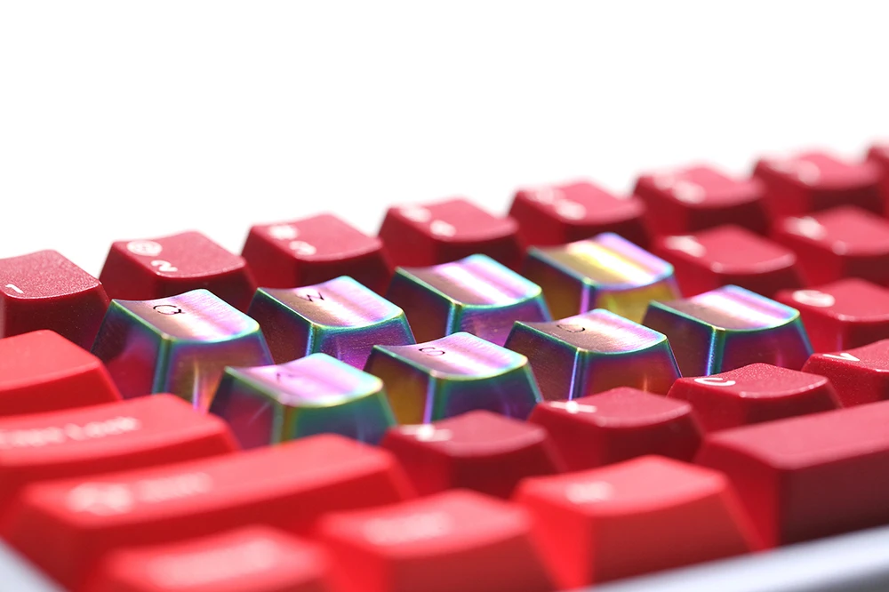 teamwolf mx metal de aço inoxidável keycap para teclado chave de jogo qwerwasd luz através de volta iluminado preto azul ouro gradiente