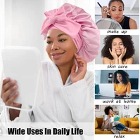 Mulberry Inj Bonnet de sommeil pour femme, grand bonnet de sommeil avec large bande élastique, dreadlock bouclé, cheveux tressés C, haute qualité 6