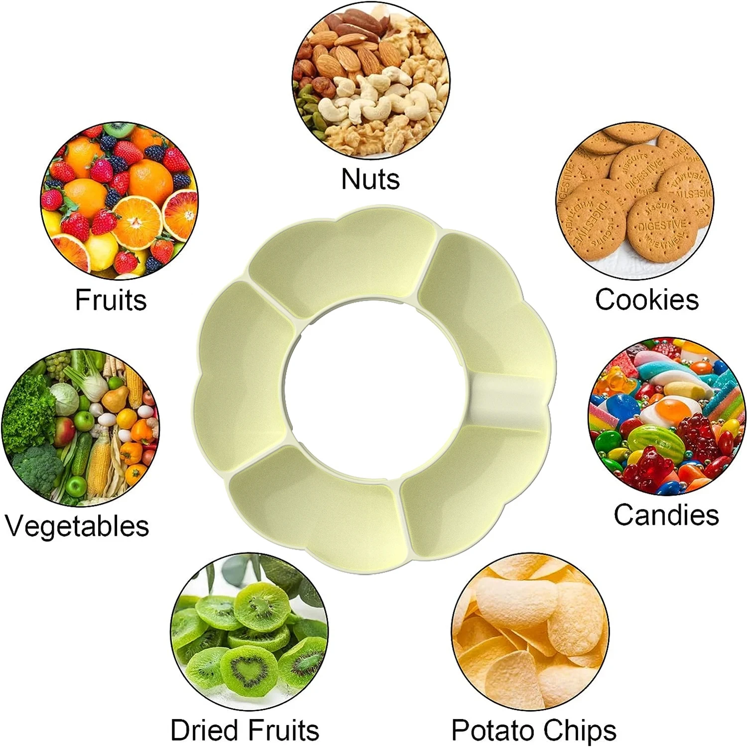 Efficiently Organized Large Durable Outdoor Snack Tray-Reusable Divided Snack Container with Removable Dividers for Precise Po