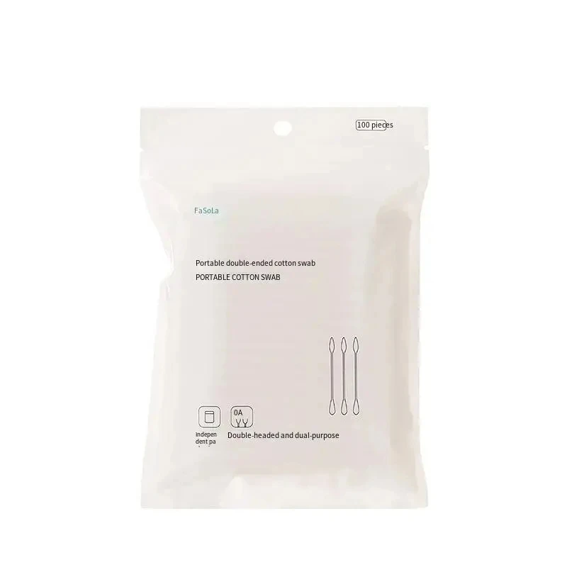 100Pcs Individually Wrapped Cotton Swabs Round Double Tipped Paper Sticks Cotton Buds for Ear Beauty Care 6