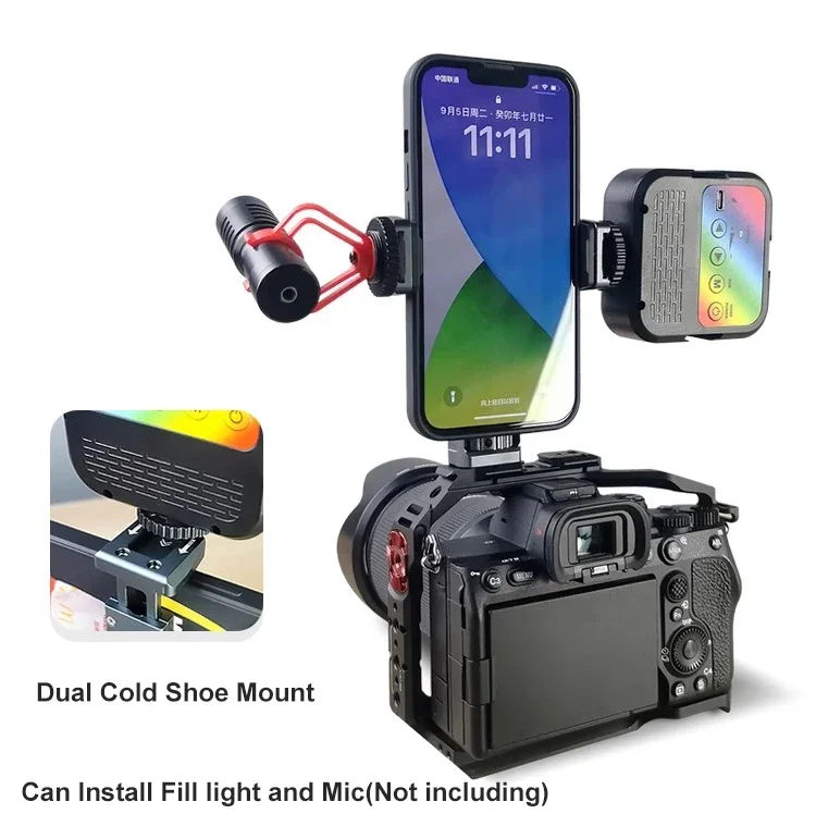2 Mini Teste A Sfera 360° Con Attacco Hot Shoe E Vite 1/4'' Per Fotocamere, Smartphone, LED, GoPro