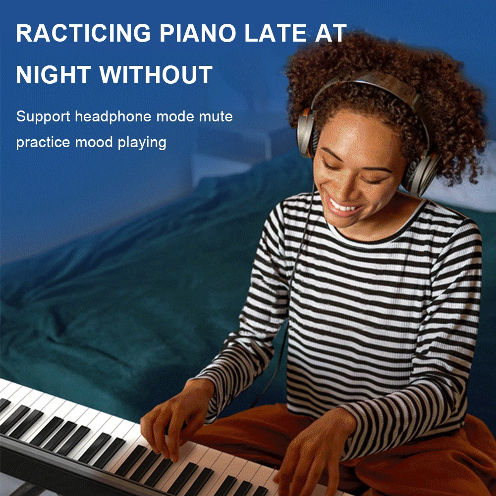 88 Key Folding Piano Keyboard with Sheet Music Stand Pedal and Piano Bag Portable Electric Keyboard Foldable Electronic