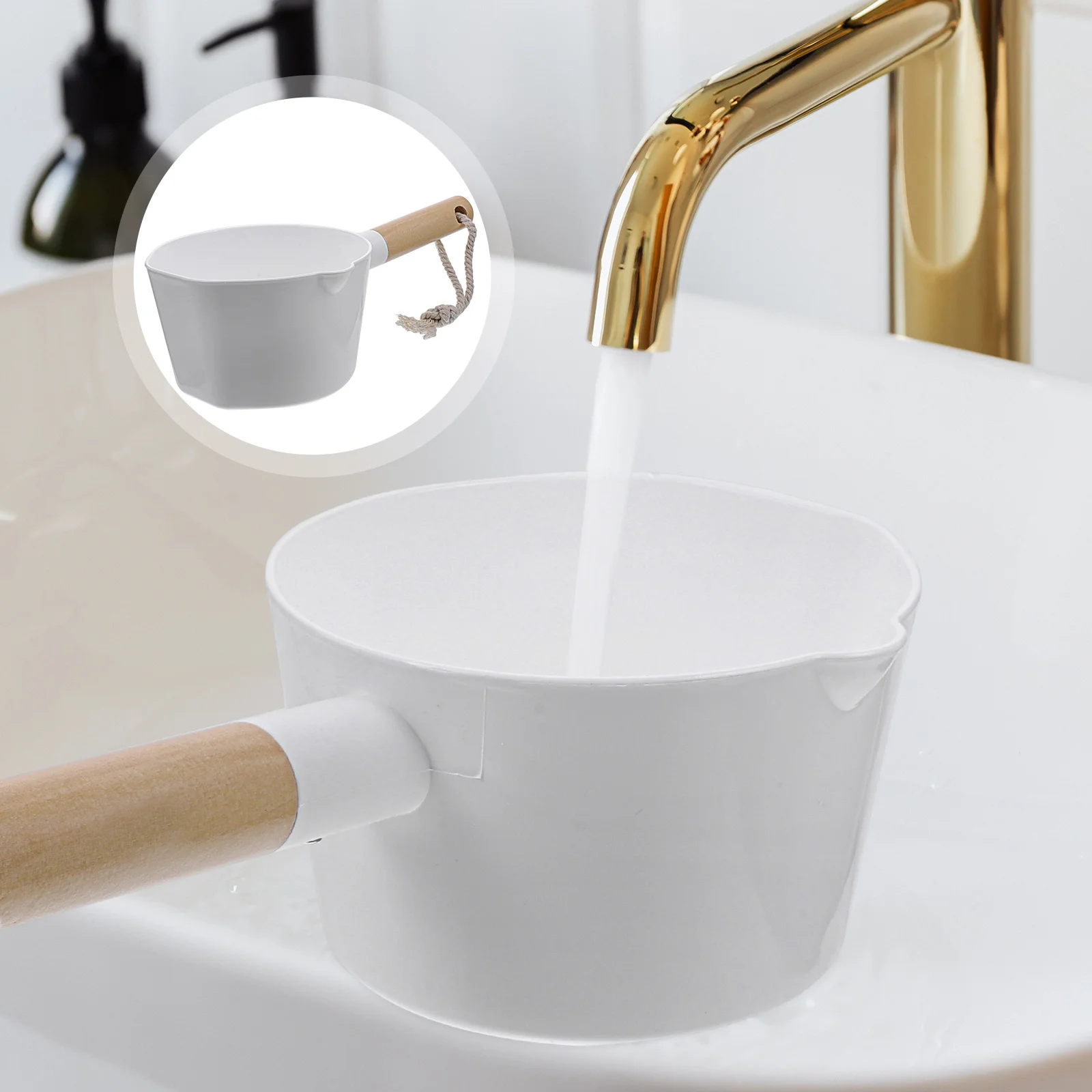 2 Pcs Ladle Home Accessories Water Spoon Scoops Shampoo Dipper Household Kitchenware Wooden Handle Baby