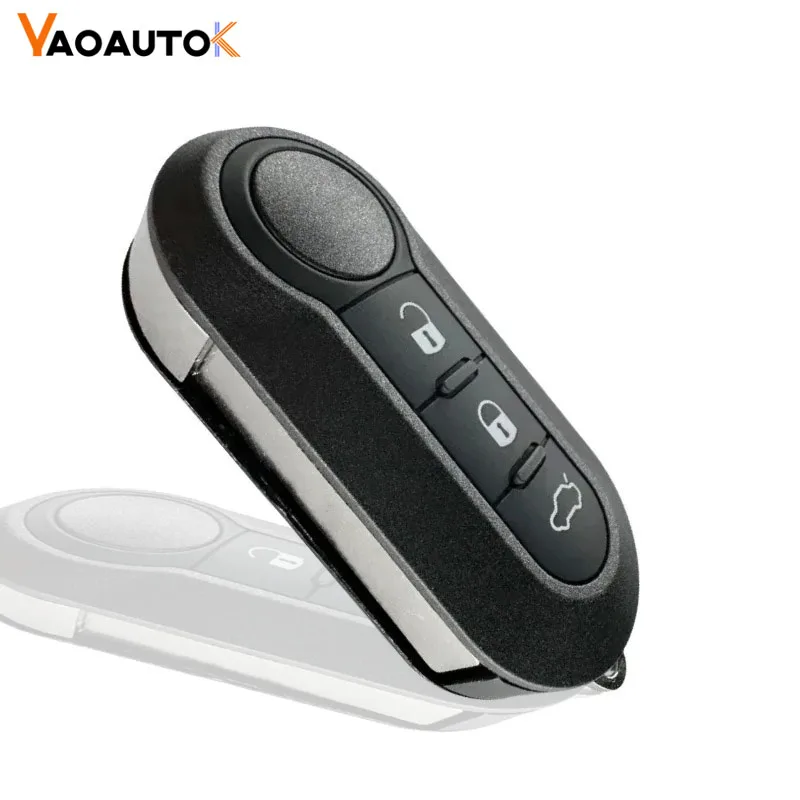 Key Case Car Key Shell Key Cover Fob Cover Keyless Shell Fob for Fiat 500 Panda Punto Bravo Remote Car Key Shell Case Entry Remote SIP22 With Blade 3 Buttons