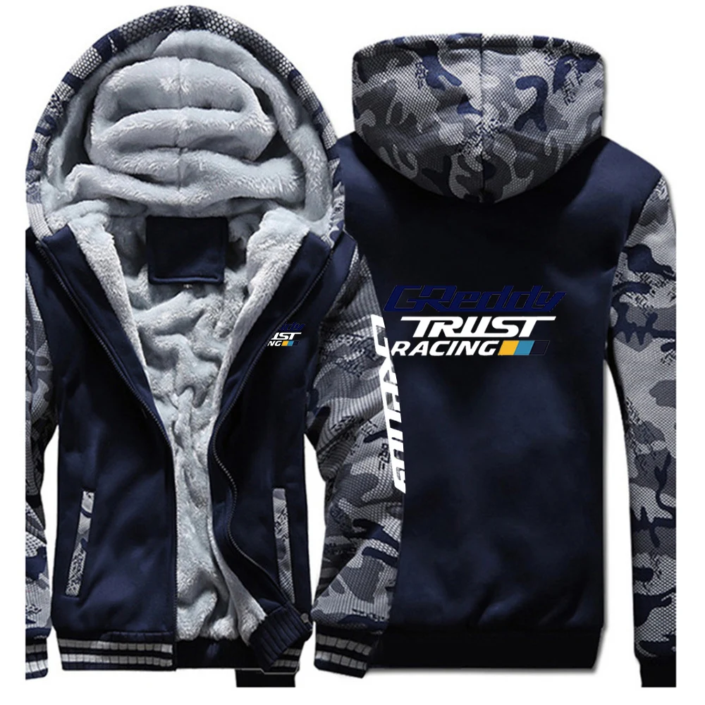 Men's Autumn Winter Zipper Hoodies Thick Sweatshirt Tops