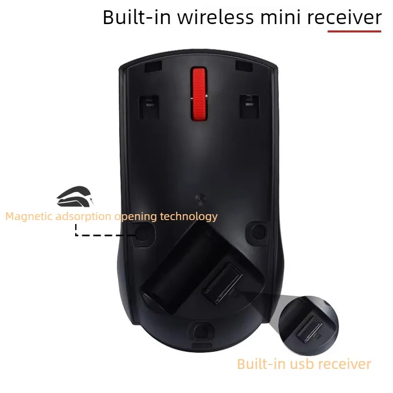 큰 빨간 점 디자인의 레노버 M120 프로 무선 마우스, USB 인터페이스, e스포츠 게임 및 노트북 액세서리에 적합