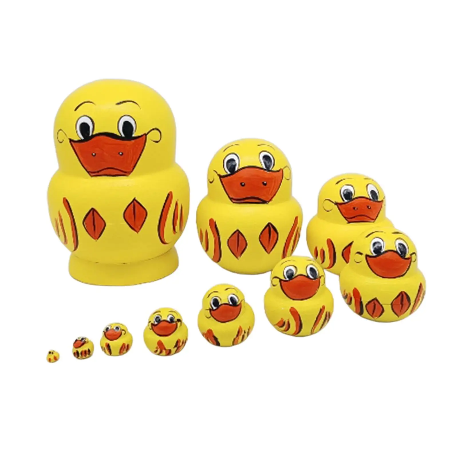 

10 Pieces Matryoshka Figures Wood Stacking Dolls for Tabletop Home Birthday