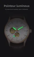 Montre automatique LONGLUX, style élégant, vente en gros, montres mécaniques squelette, cadran romain, étanche, montre homme, cadeau pour homme 4