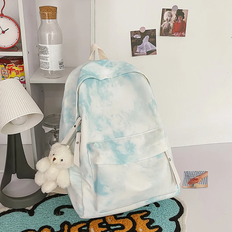 Women's Mochila 2024 New Travel Backpack Large Multi Color Popular Fashion Backpack Dipped Dyed Sweet Style