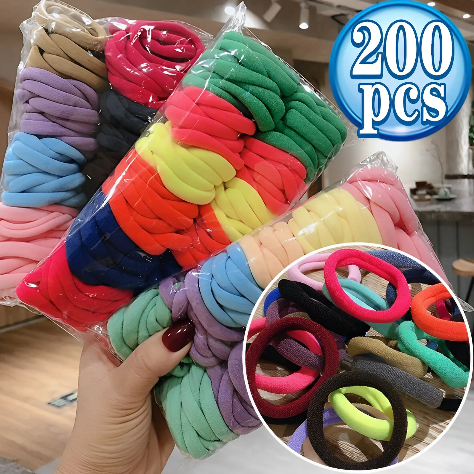 Thicken Colorful Basic Nylon Ealstic Hair Ties for Girls Ponytail Hold Scrunchie Rubber Band Kid Fashion Baby Hair Accessories