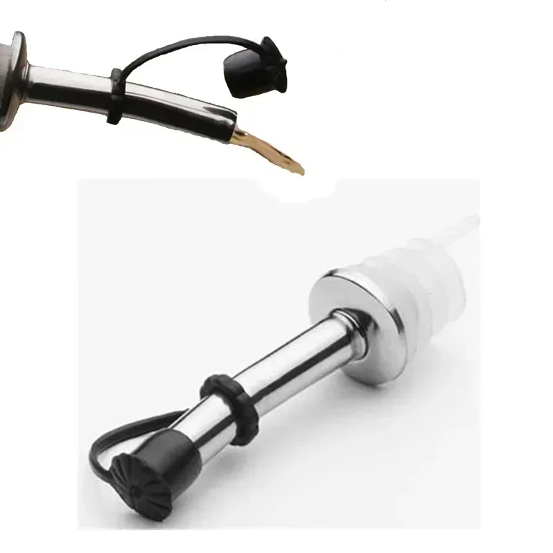 Liquor Pourers 1PC Stainless Steel Oil Bottle Spout Pourer/Mouth Stopper Flask Dry Red Wine Pot Bottle Cork Plug Olive Pourer Dispenser
