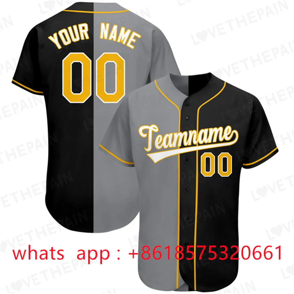 Custom Baseball Shirt Printing Top Quality Short Sleeve Baseball Jersey Softball Jersey Game Training Shirt for Men/Women/Kids 3