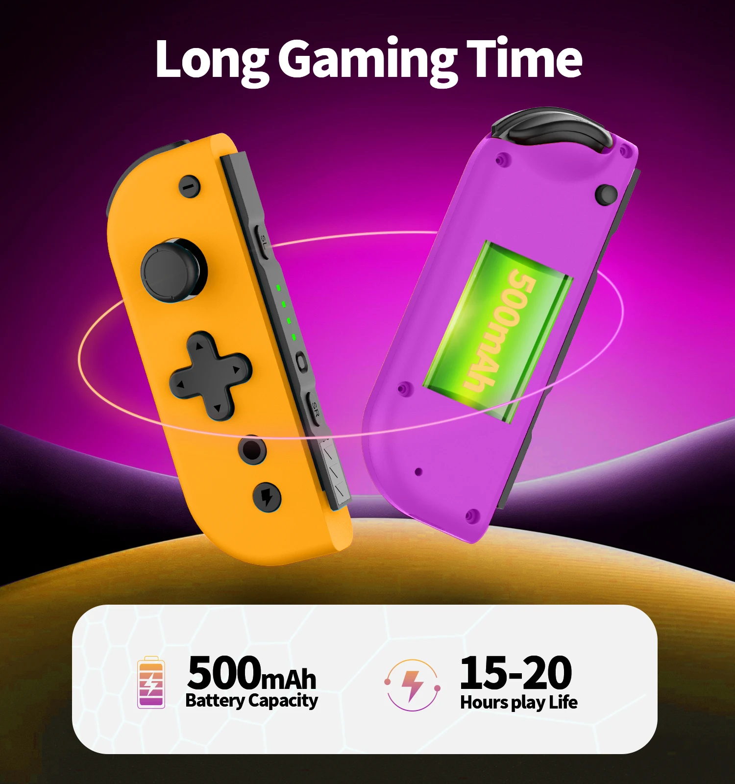 Controle Joy-Cons sem fio L/R para Nintendo Switch 1/OLED/Lite - Controle sem fio com vibração dupla e função de ativação._voghion.com
