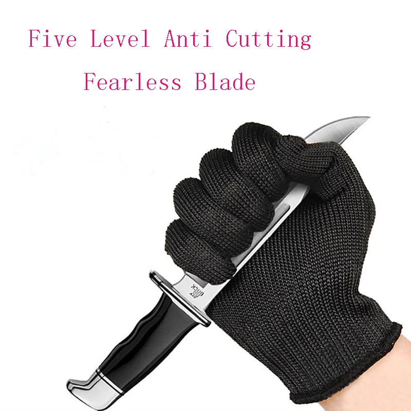 Home Gloves Labor Protection Gloves Wrapped Steel Wire Police Self-Defense Anti-Cut Black Household Cleaning Tools