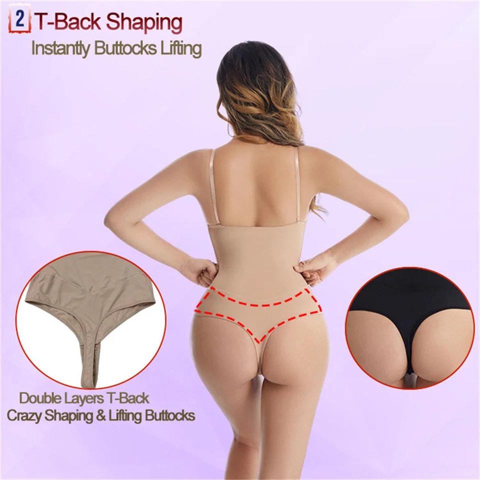 Description Picture 5 of itemWechery Bodysuit Shapewear for Women Steel Bone Slimming Flat Belly Vest Sexy Thong Waist Trainer Tummy Control Underwear