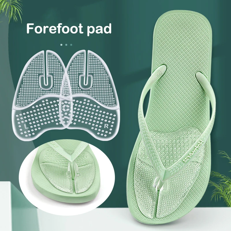 Shoe Insoles Forefoot Pads Toe Pads 1Pair Transparent Anti-slip Flip Flops Sandals Cushions Pad Toe Protectors Forefoot Inserts Shoe Pads Insoles