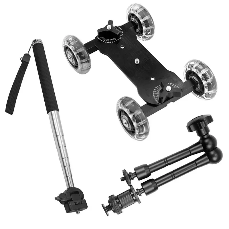 Camera Table Slider Dolly Desktop Directional Pulley Shooting Car Mini Video Car Stabilizer For DSLR Camera camera track slider