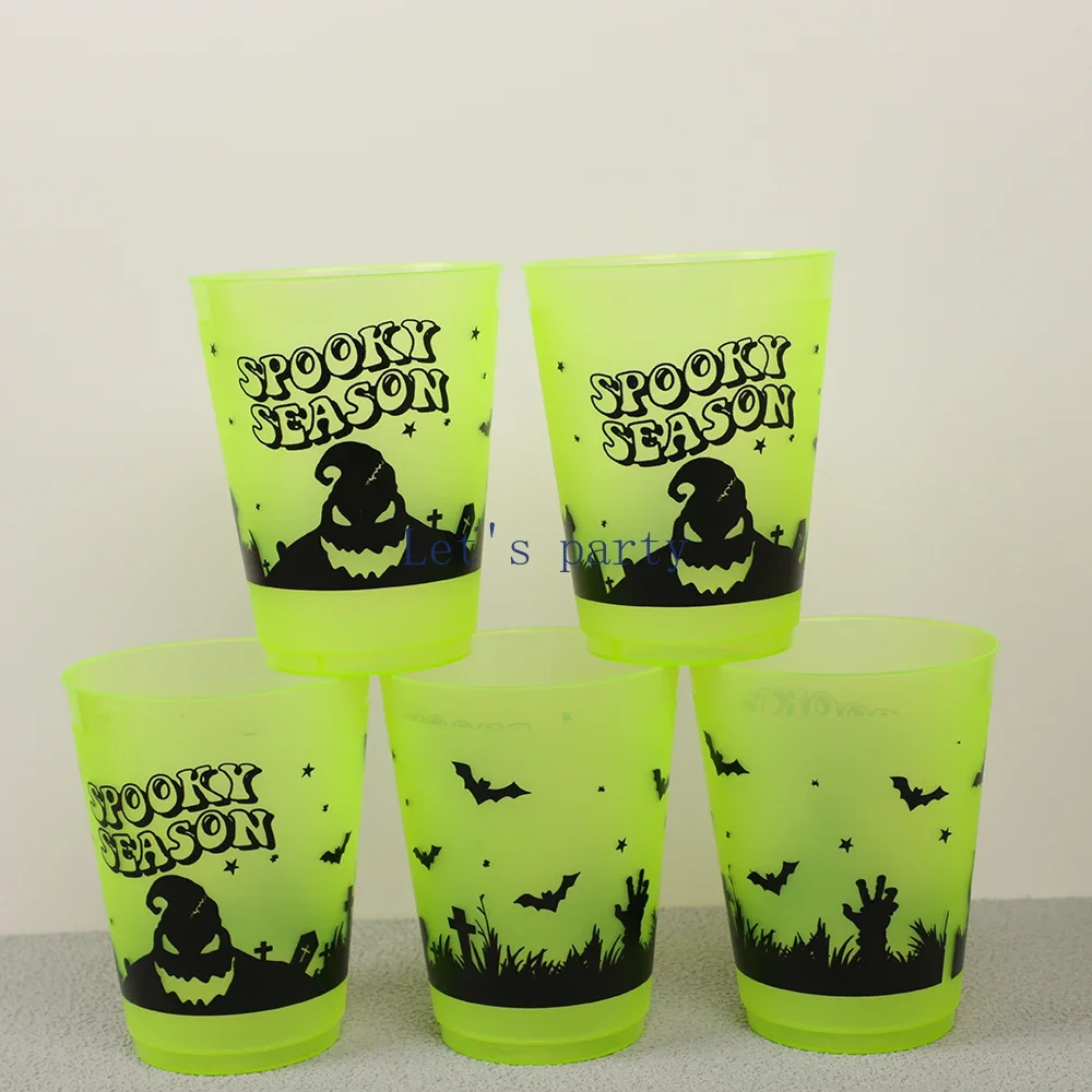 Tazza Di Halloween In Vetro 473ml Con Fantasma E Teschio – Bicchiere Con Coperchio In Bambù E Cannuccia - 3